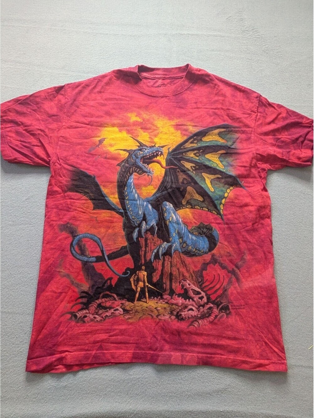 The Mountain Shirt Mens M Red Dragon Fantasy Graphic Short Sleeve Tee Casual